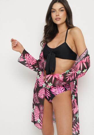 Czarno R Owe Bikini Wi Zany Biustonosz I Majtki Figi Z Dodatkow Narzutk Z Siateczki Zareliah