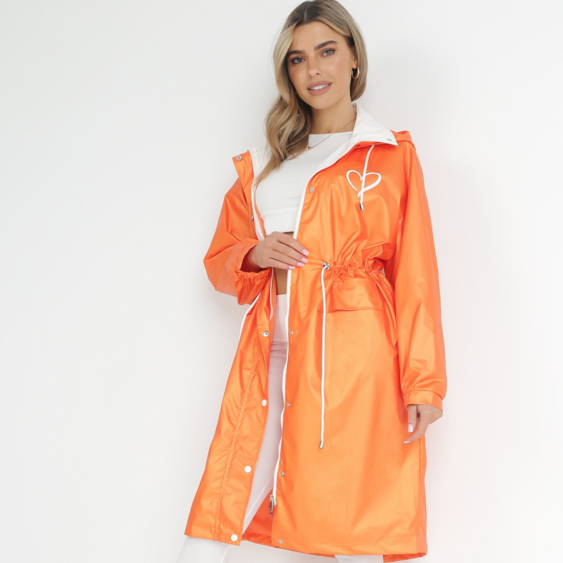 Narancssárga Kabát, narancssárga, textil, Born2be, átmeneti,  M akciós termékkép 1