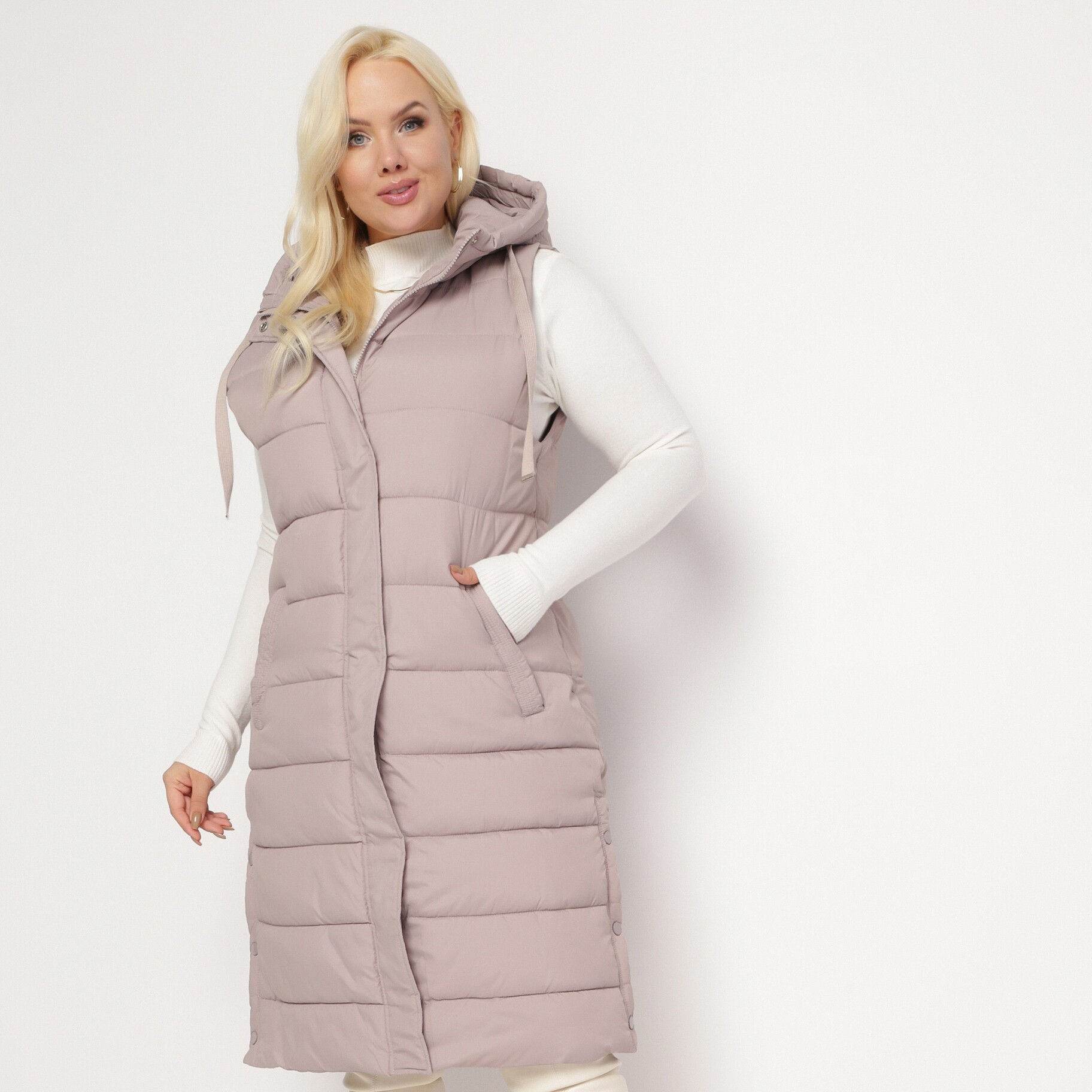 Rózsaszín Mellény, rózsaszín, textil, Born2be, téli,  6XL akciós termékkép 1