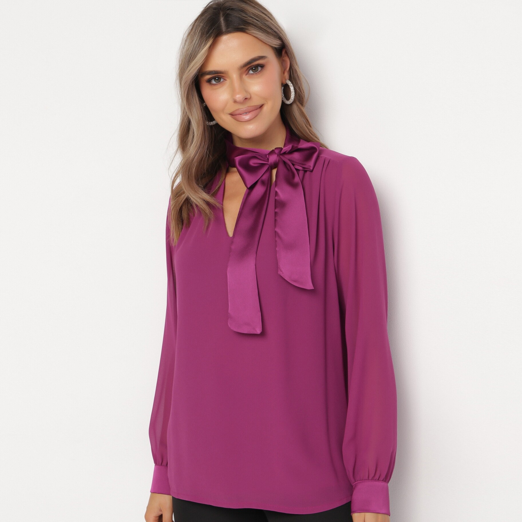 Lila Blúz, lila, textil, Born2be, egész évben,  ONE SIZE akciós termékkép 1