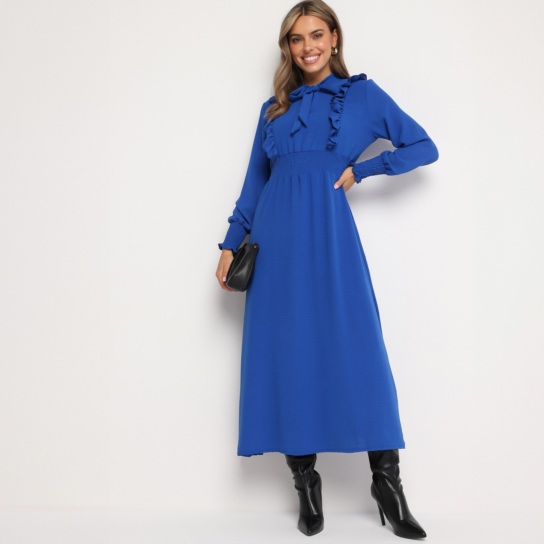 Tengerészkék  Ruha, tengerész kék, textil, Born2be, átmeneti,  ONE SIZE akciós termékkép 1