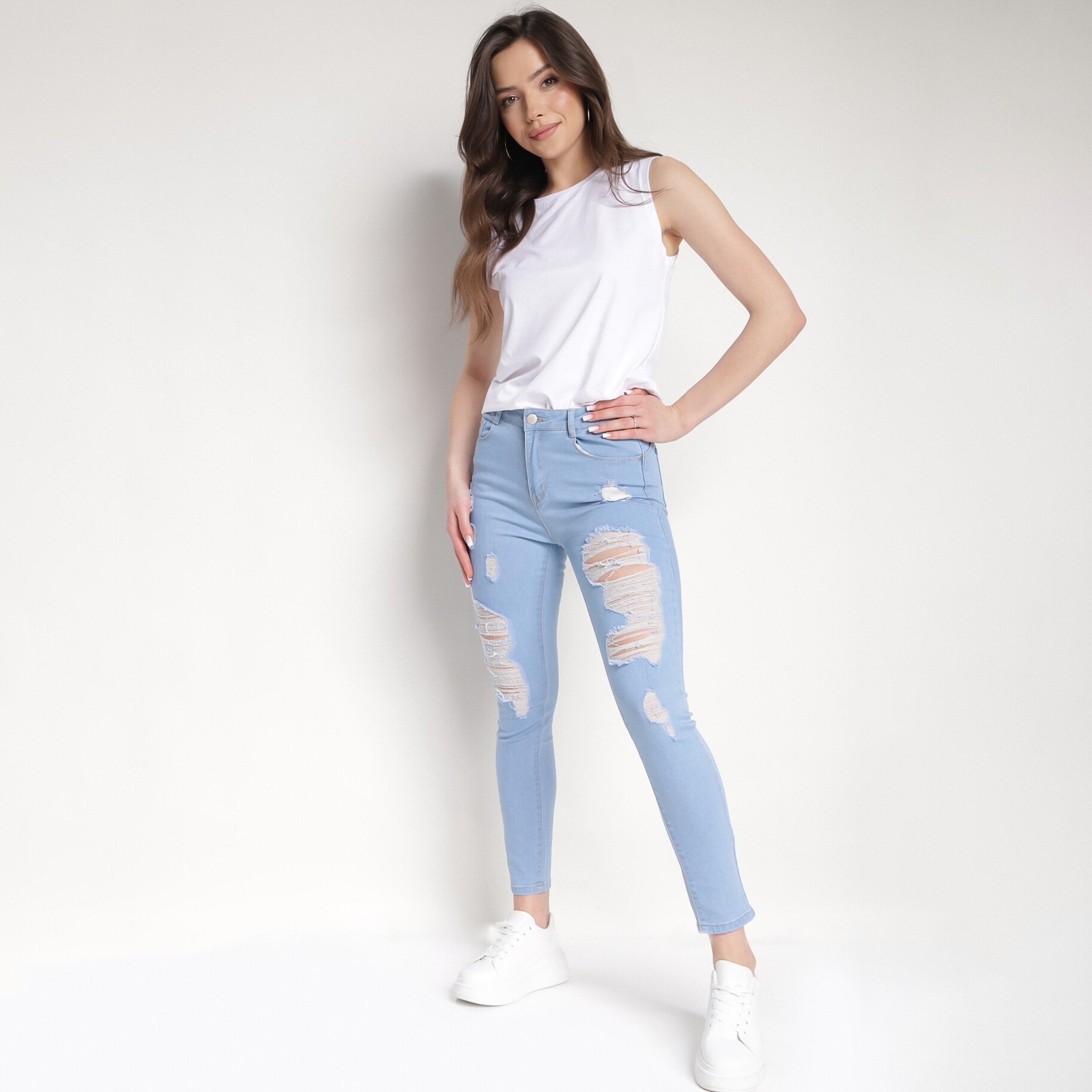 Kék Farmer, kék, textil, Born2be, nyári,  2XS akciós termékkép 1