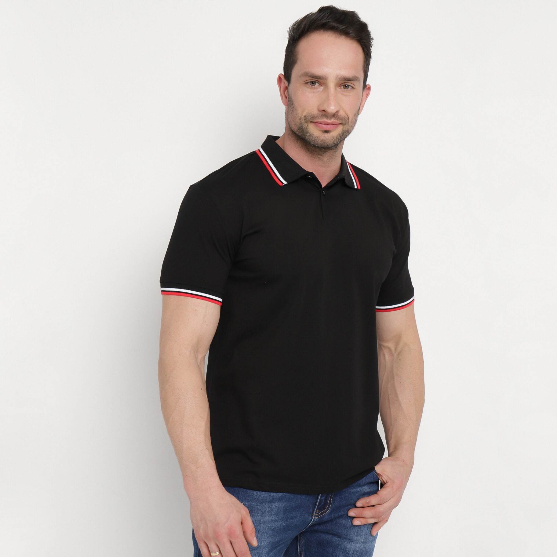 Fekete Póló, lakozott fekete, textil, Born2be, nyári,  4XL akciós termékkép 1