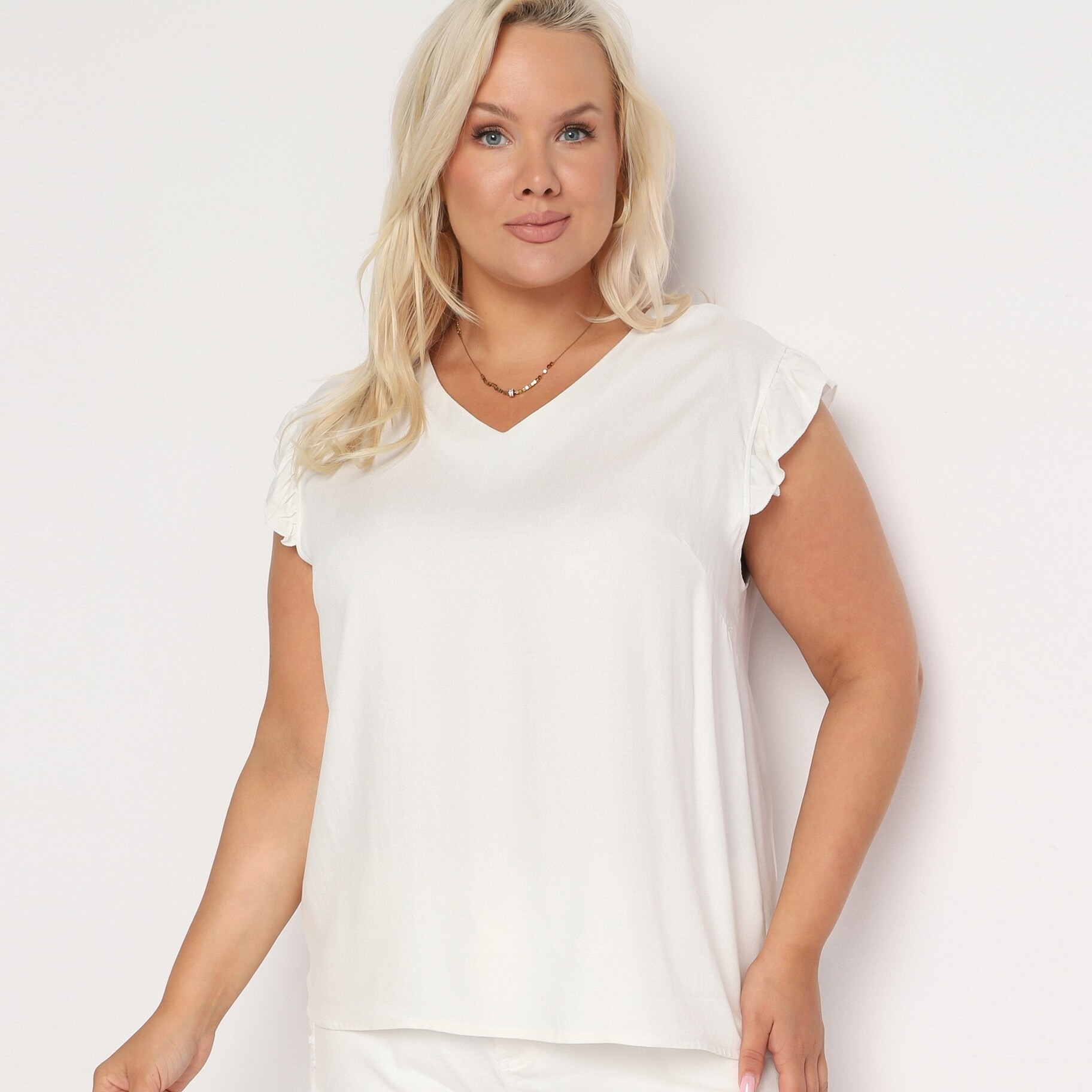 Fehér Ujjatlan poló, fehér, textil, Born2be, nyári,  3XL akciós termékkép 1