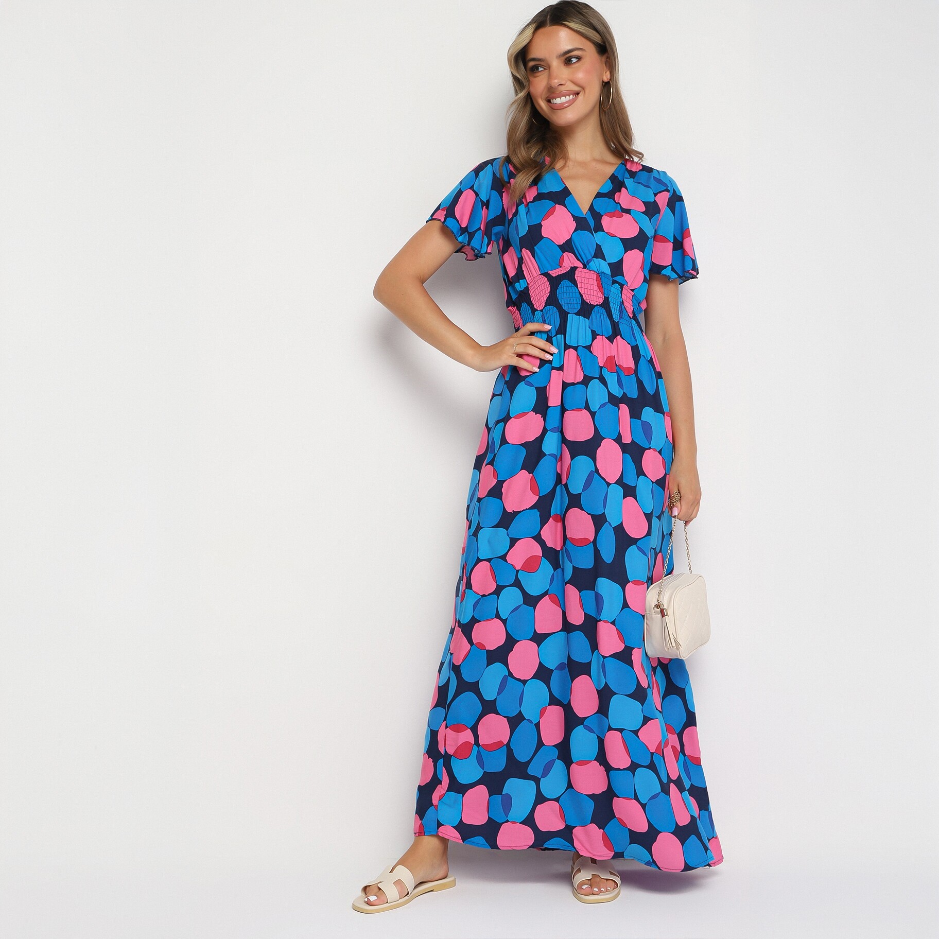 Kék Ruha, tengerész kék, textil, Born2be, nyári,  S akciós termékkép 1