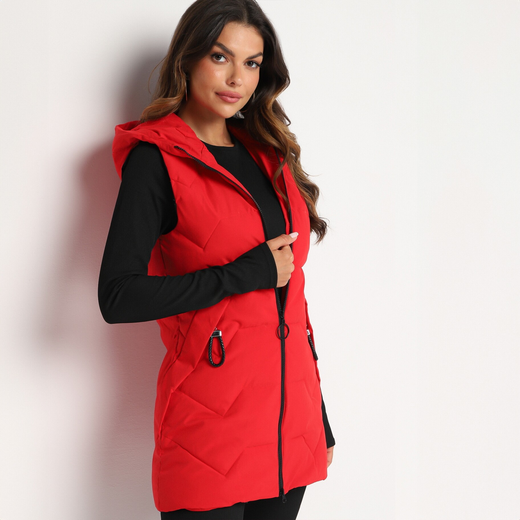 Piros Mellény, piros, textil, Born2be, átmeneti,  XS akciós termékkép 1