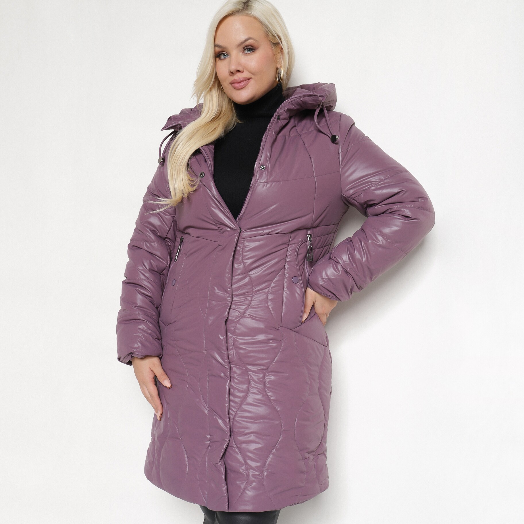 Lila Dzseki, lila, textil, Born2be, téli,  3XL akciós termékkép 1