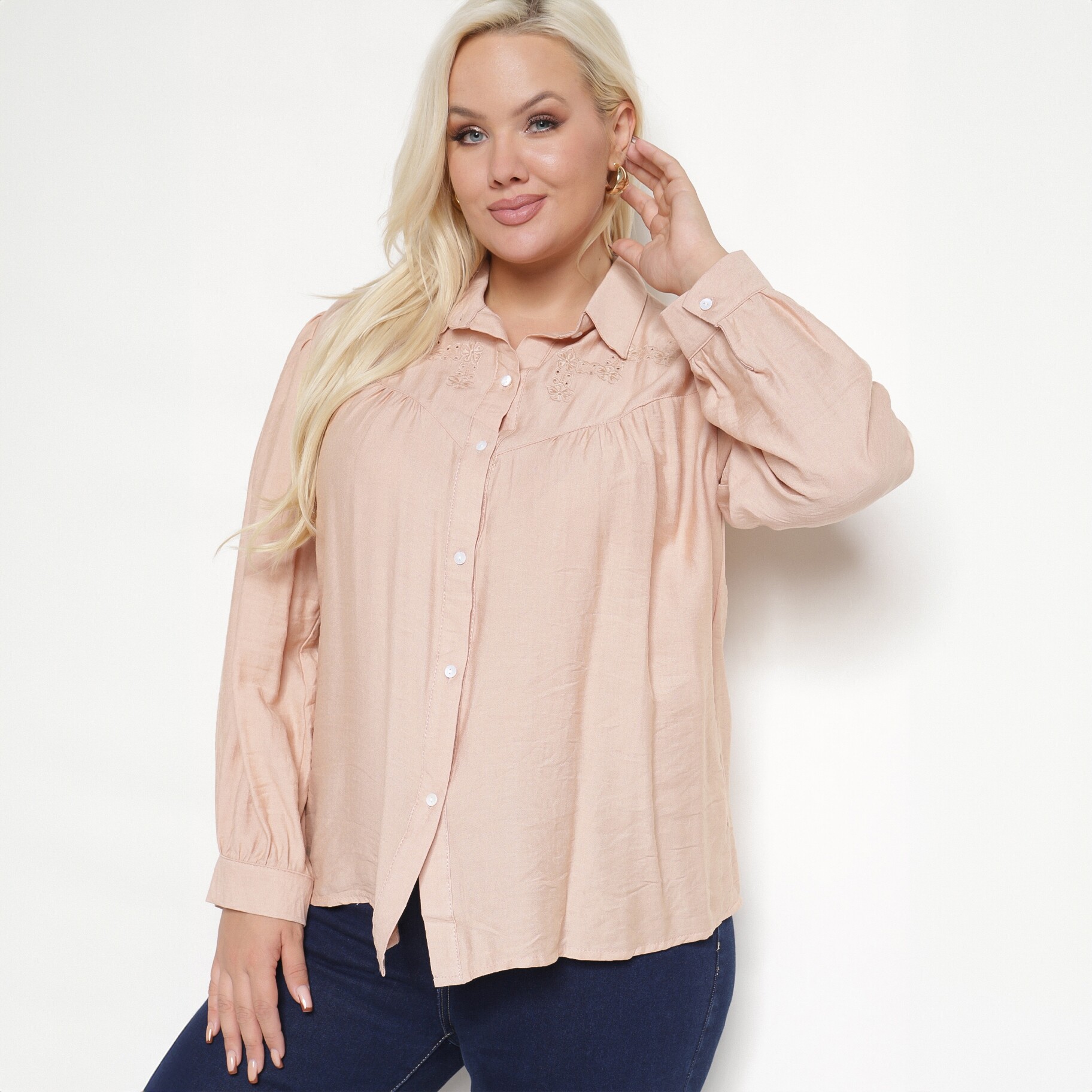 Bézs Ing, rózsaszín, textil, Born2be, átmeneti,  XL akciós termékkép 1