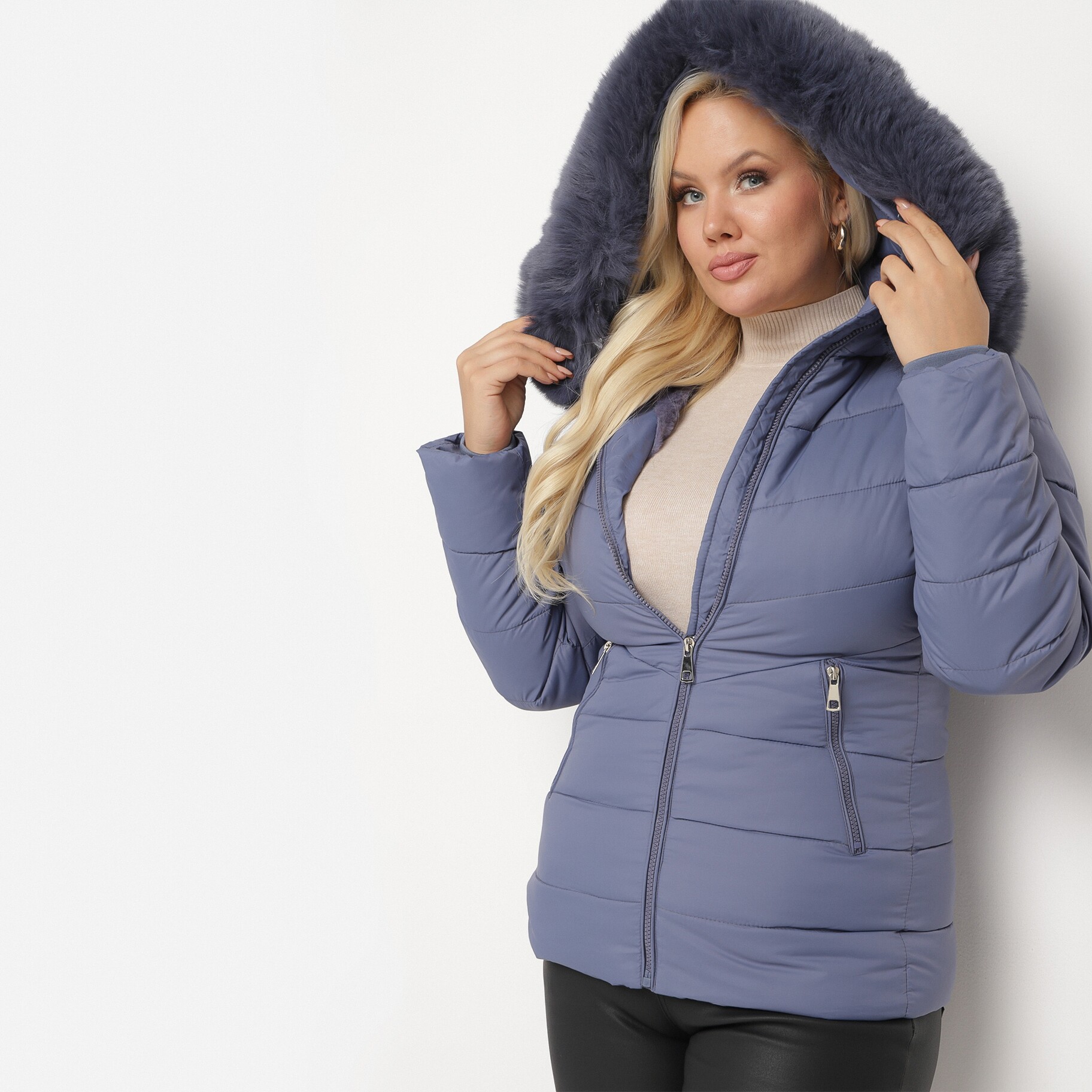Kék Dzseki, kék, textil, Born2be, téli,  3XL akciós termékkép 1