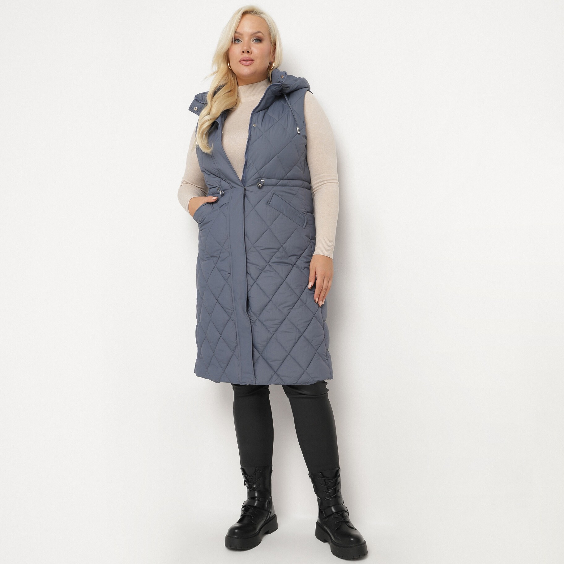 Tengerészkék Mellény, tengerész kék, textil, Born2be, átmeneti,  L akciós termékkép 1