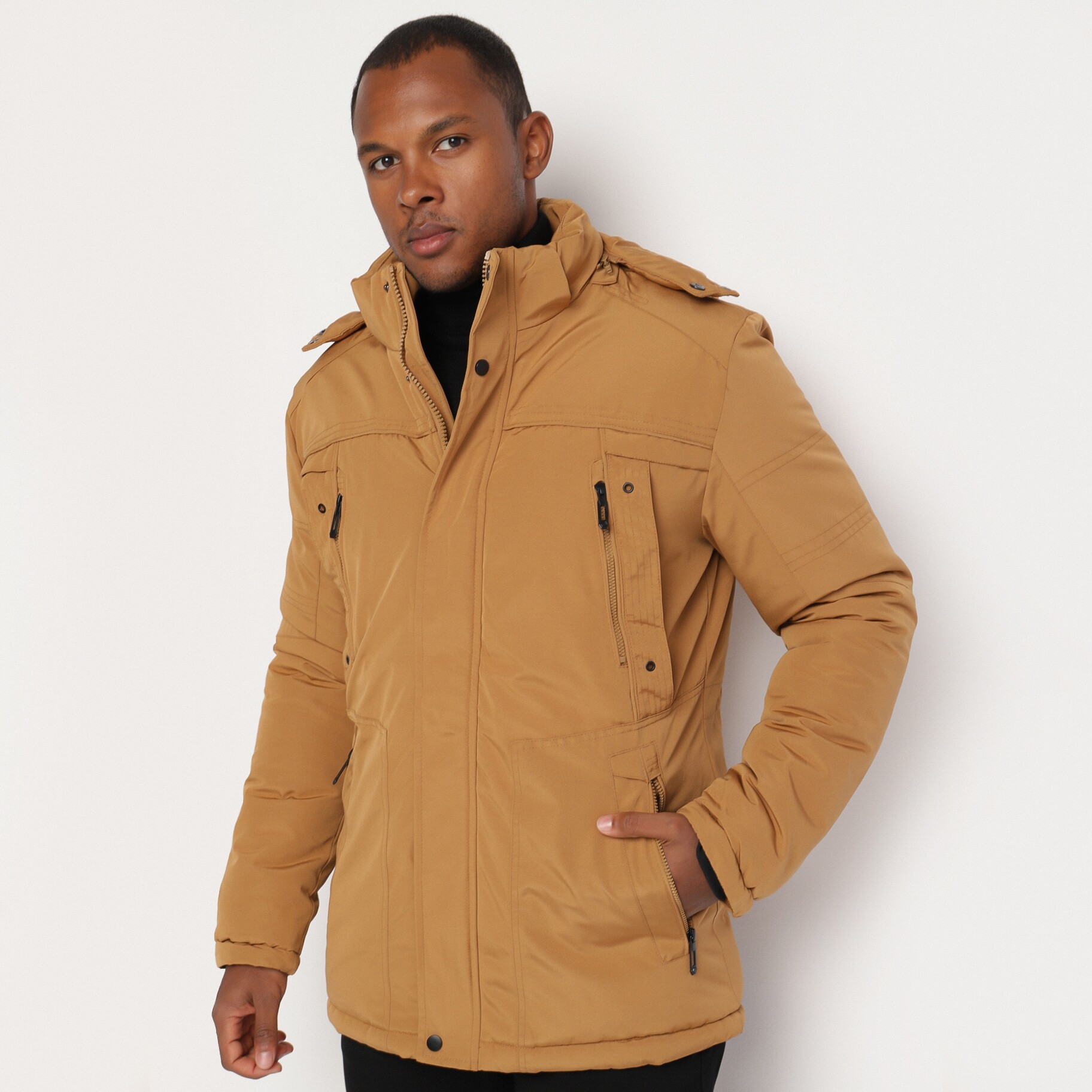 Barna Kabát, barna, textil, Born2be, téli,  2XL akciós termékkép 1