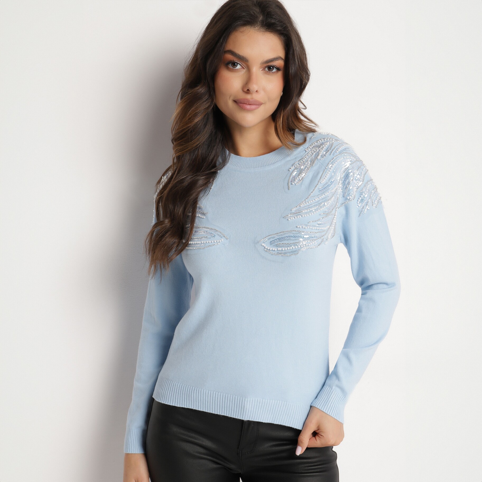 Kék pulóver, kék, Born2be, téli,  ONE SIZE akciós termékkép 1