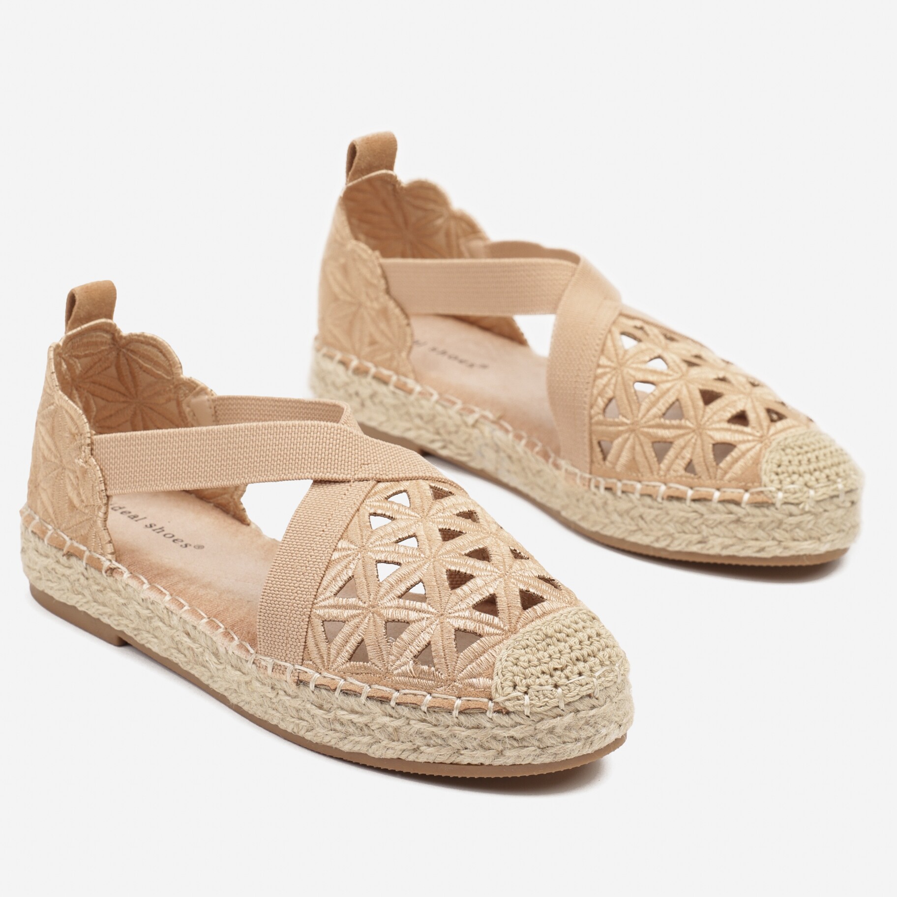 Barna bézs Espadrilles, bézs, textil anyag, Born2be, nyári,  36 akciós termékkép 1