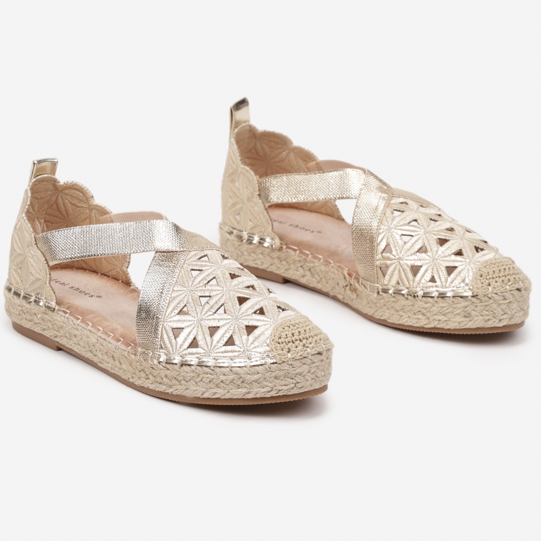 Arany bézs Espadrilles, arany, textil anyag, Born2be, nyári,  37 akciós termékkép 1