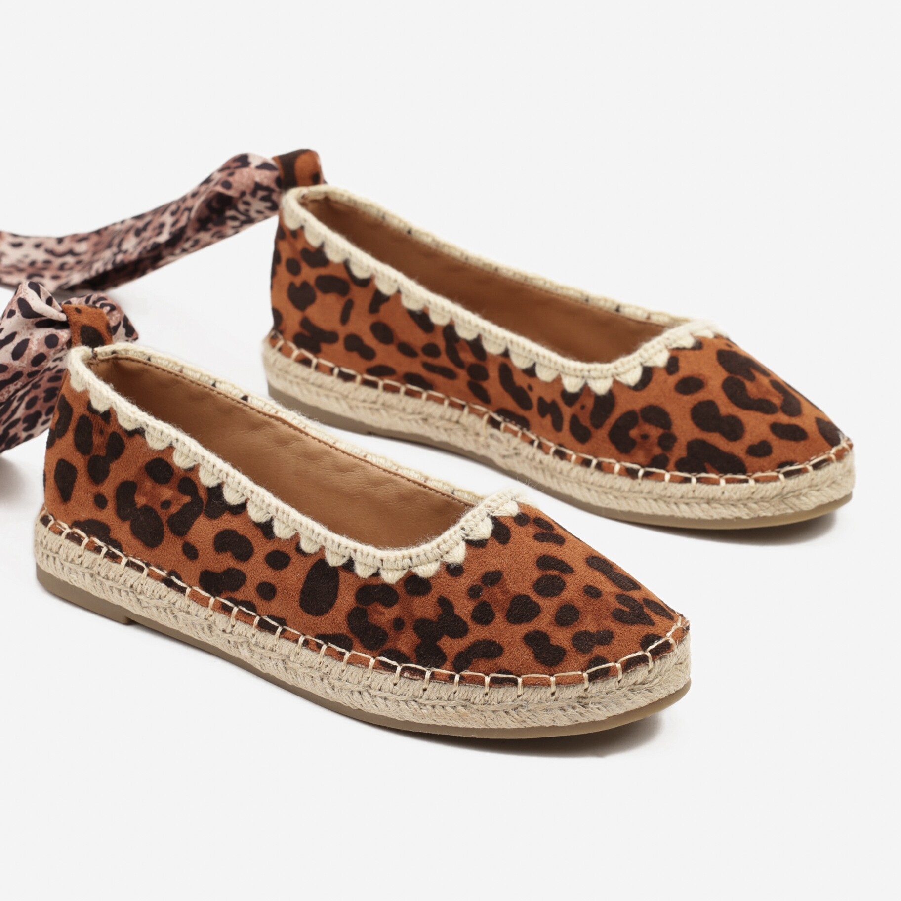 Barna Espadrilles, leopárd mintás, ökovelúr, Born2be, nyári,  36 akciós termékkép 1
