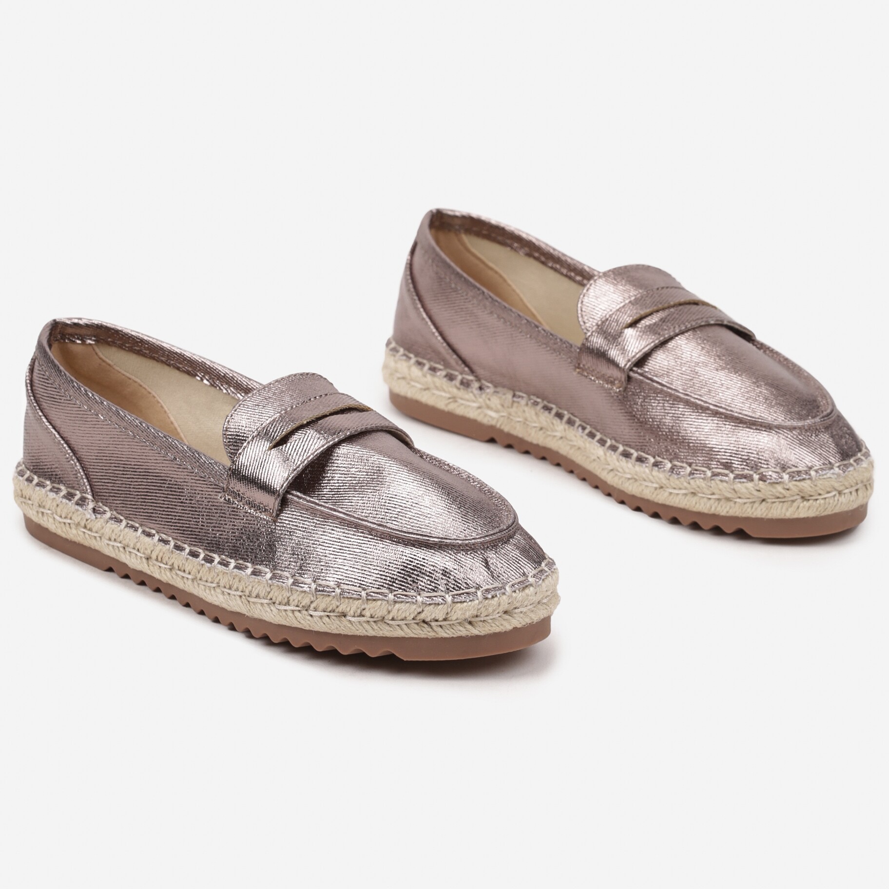 Bézs Espadrilles, ezüst, ökovelúr, Born2be, nyári,  36 akciós termékkép 1