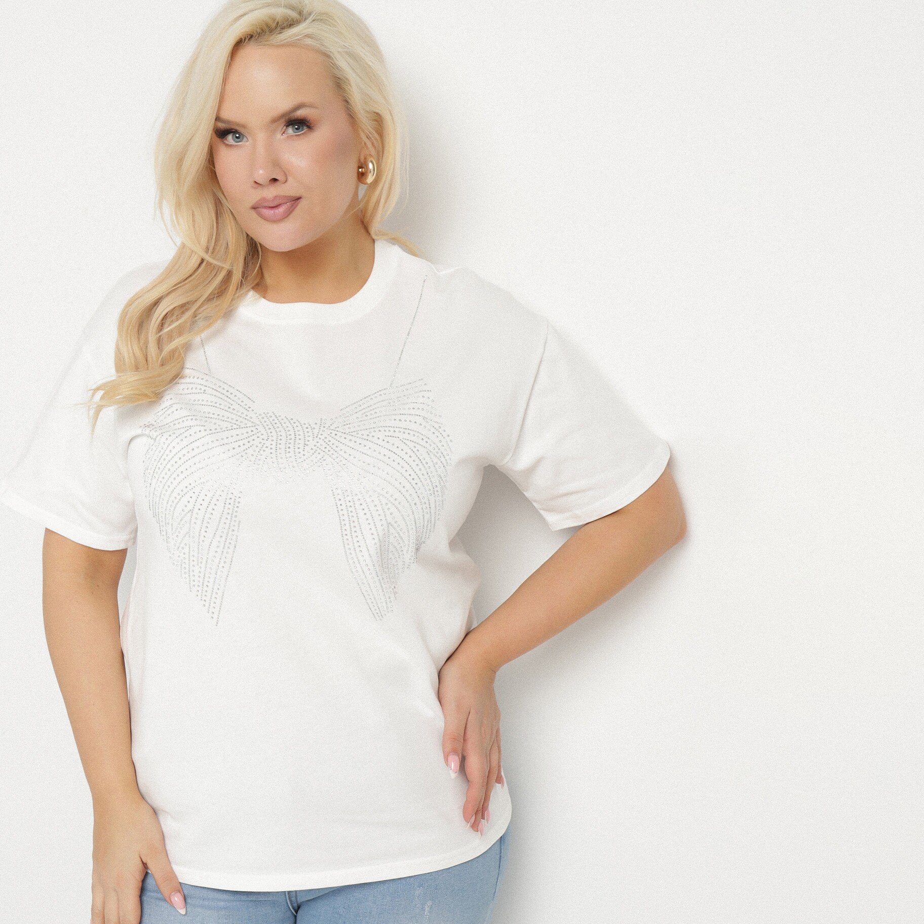 Fehér Póló, fehér, kötött, Born2be, nyári,  2XL akciós termékkép 1