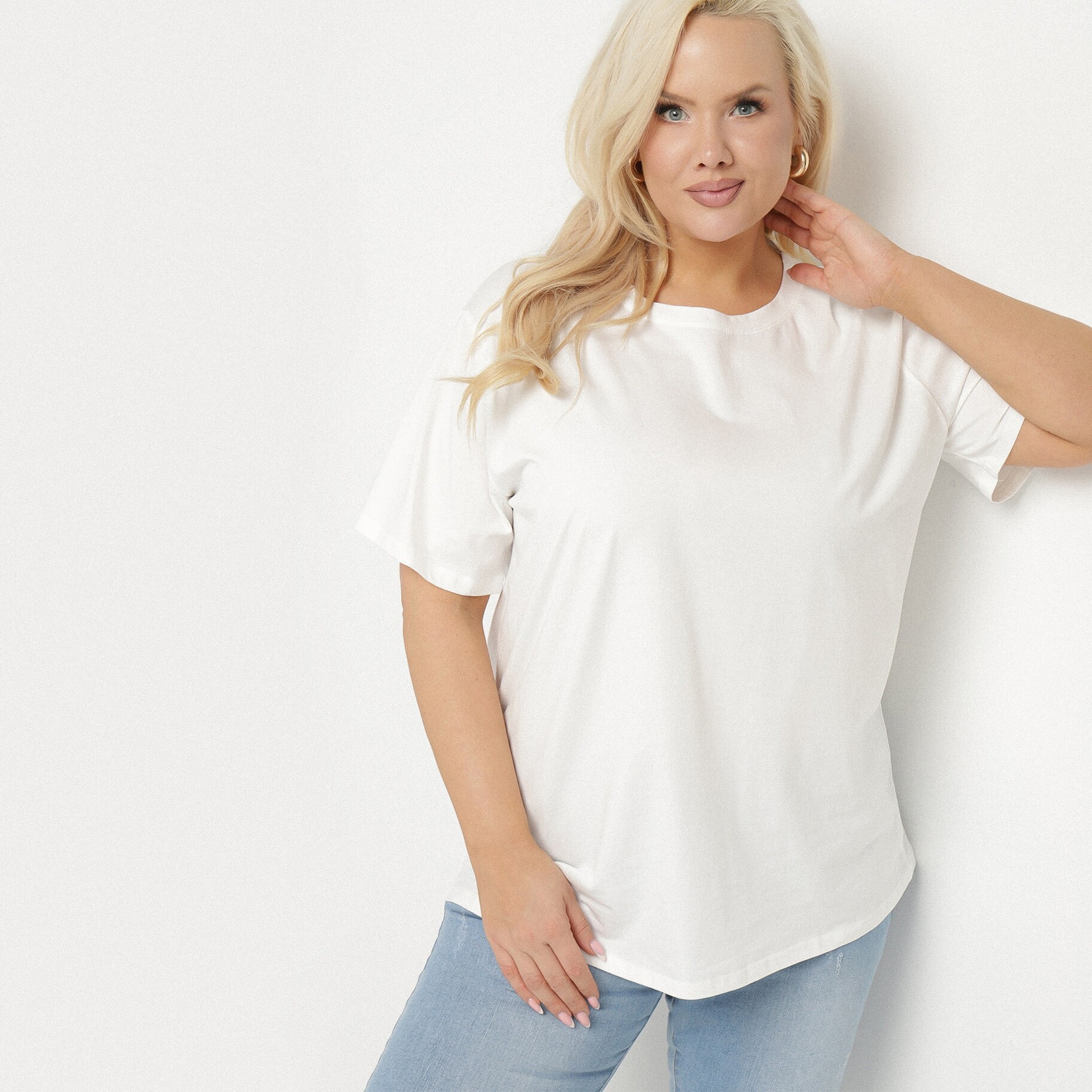 Fehér Póló, fehér, textil, Born2be, egész évben,  5XL akciós termékkép 1