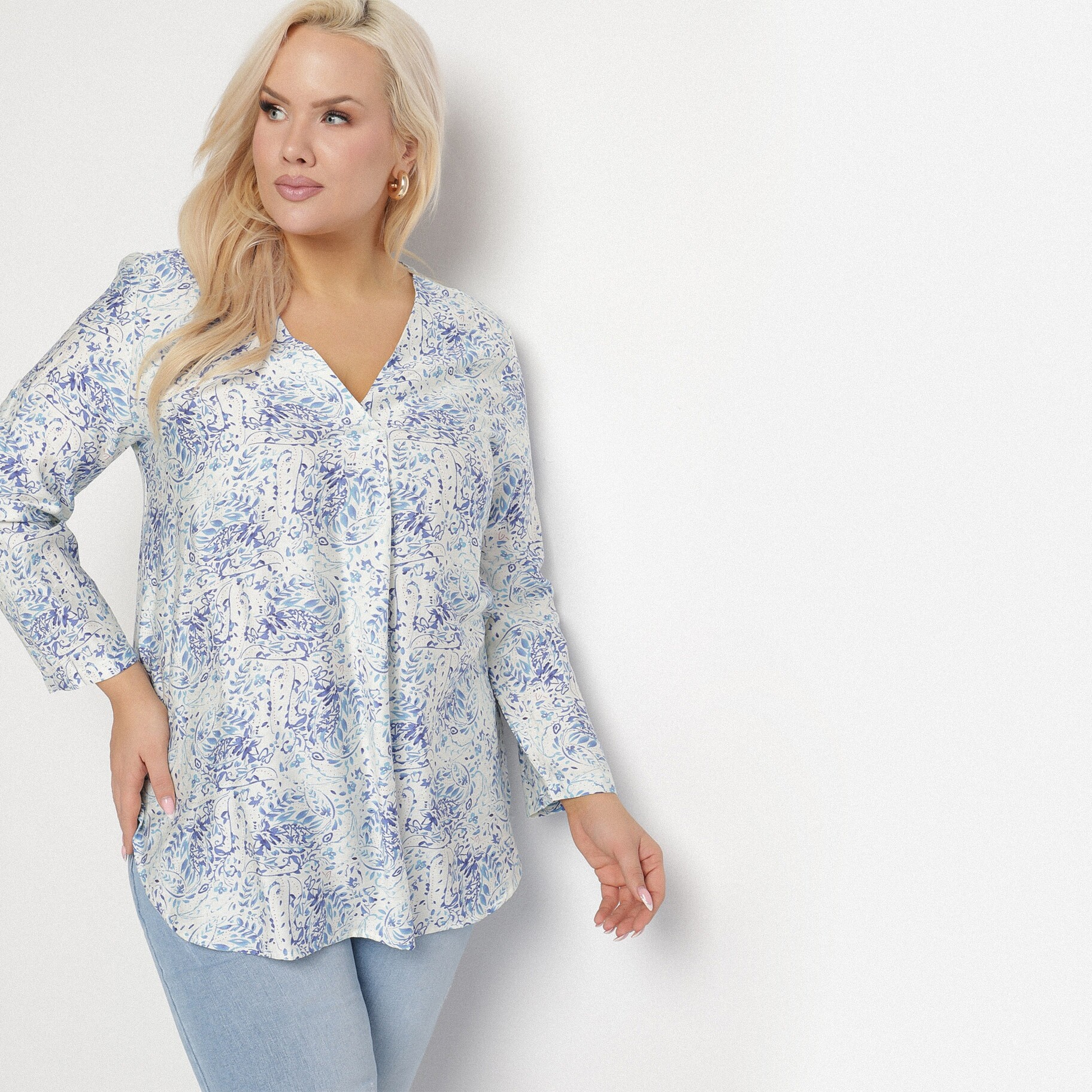 Kék Blúz, kék, textil, Born2be, átmeneti,  2XL akciós termékkép 1