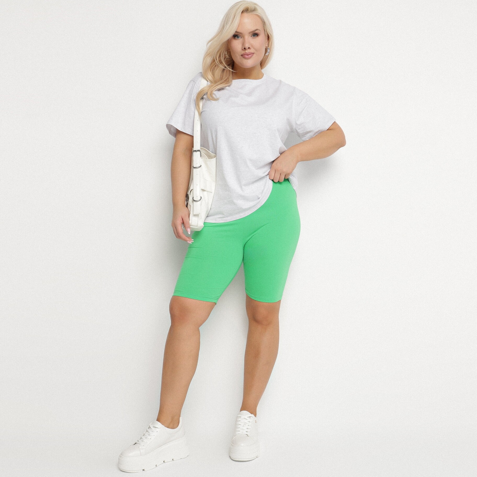 Zöld Rövidnadrág, zöld, textil, Born2be, nyári,  2XL akciós termékkép 1