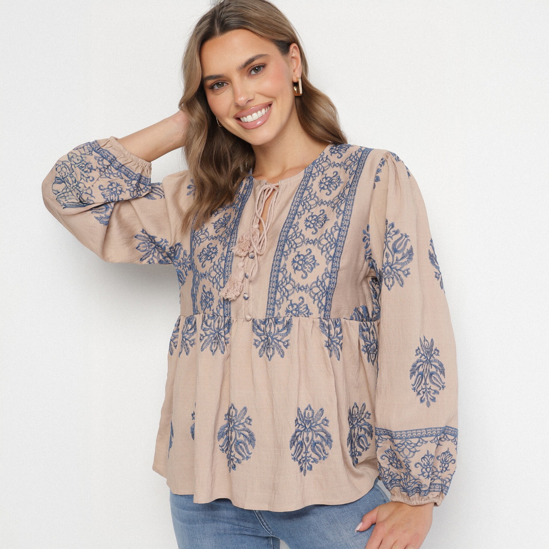 Barna Blúz, barna, textil, Born2be, nyári,  S akciós termékkép 1