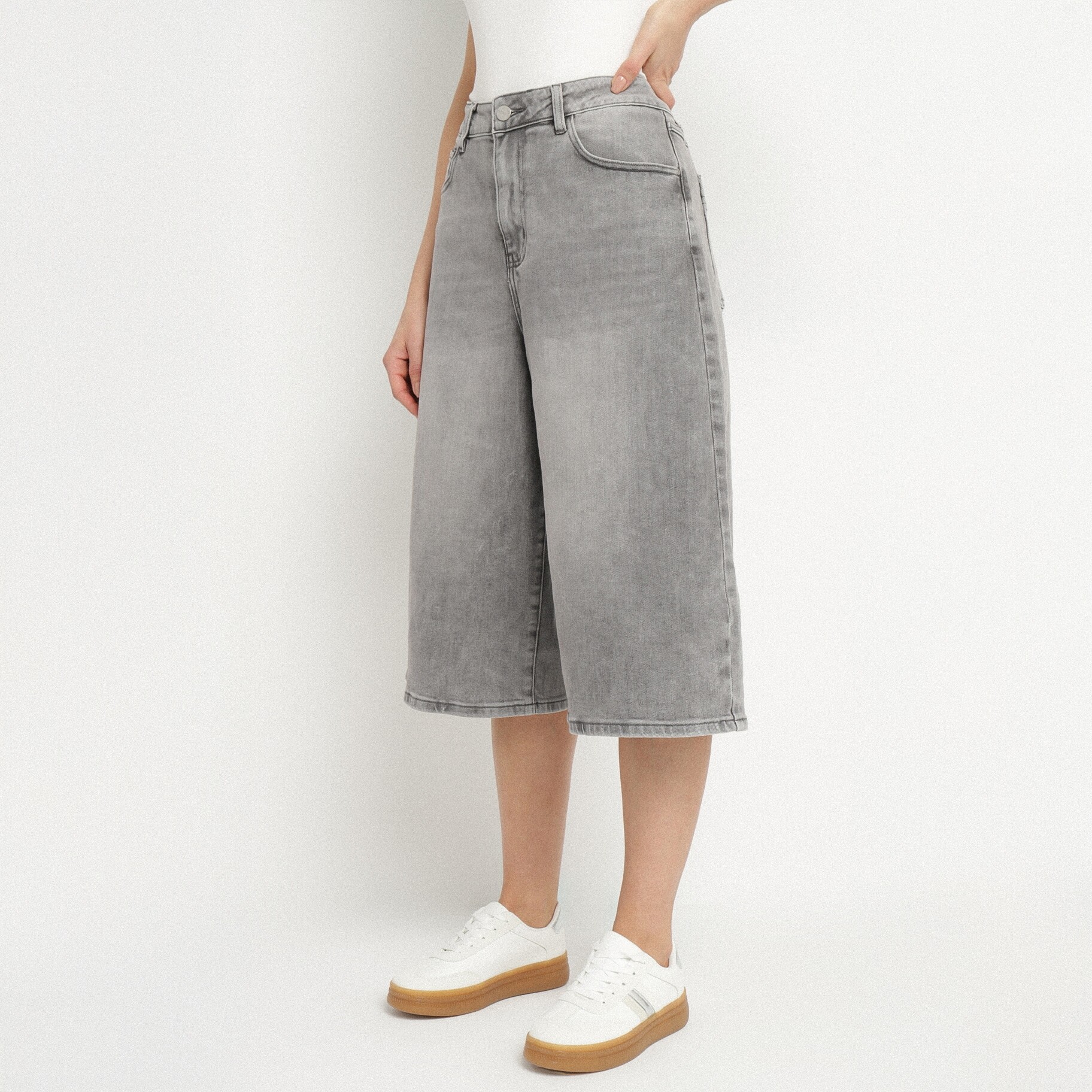 Szürke Farmer, szürke, textil, Born2be, nyári,  XS akciós termékkép 1