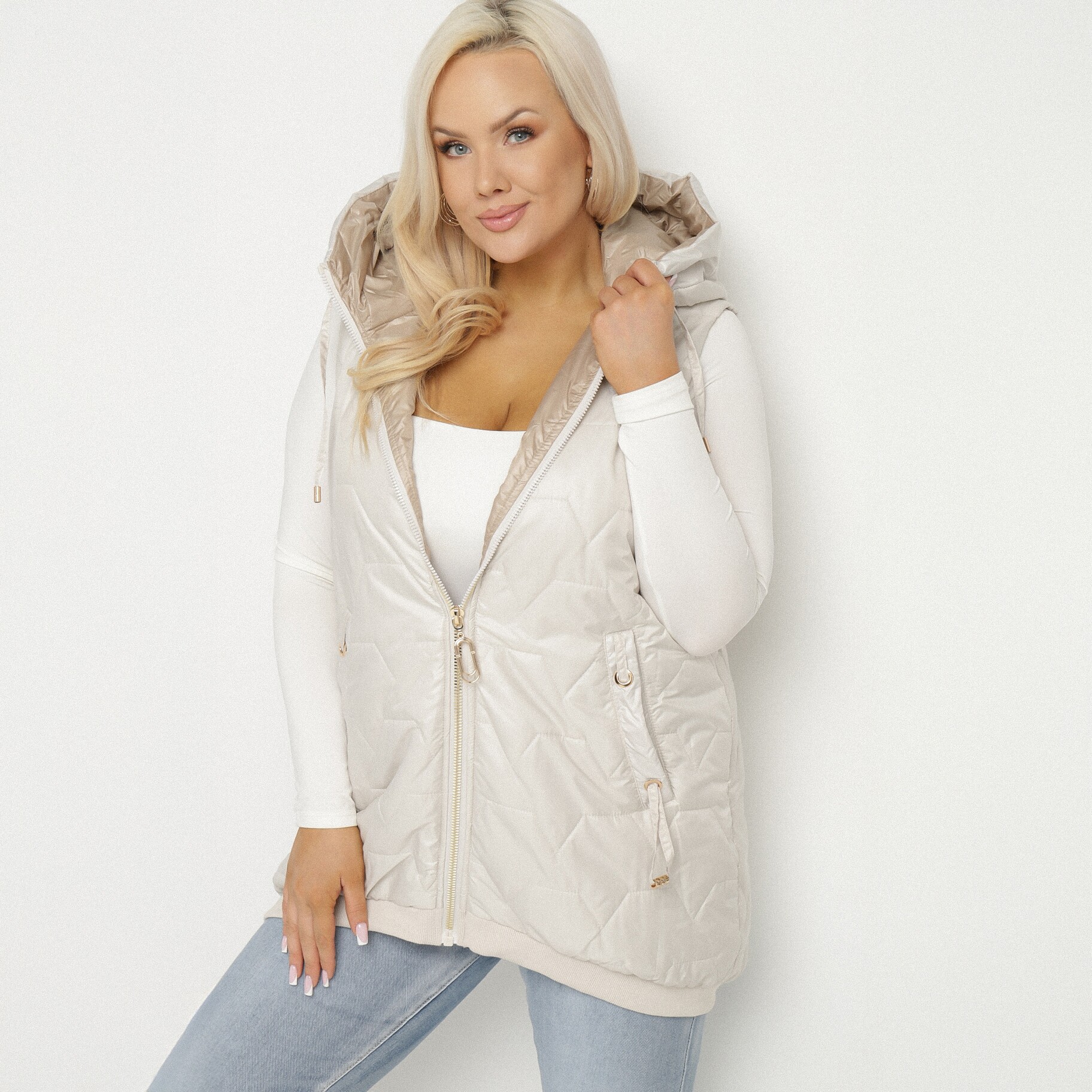 Szürke Mellény, szürke, textil, Born2be, átmeneti,  6XL akciós termékkép 1