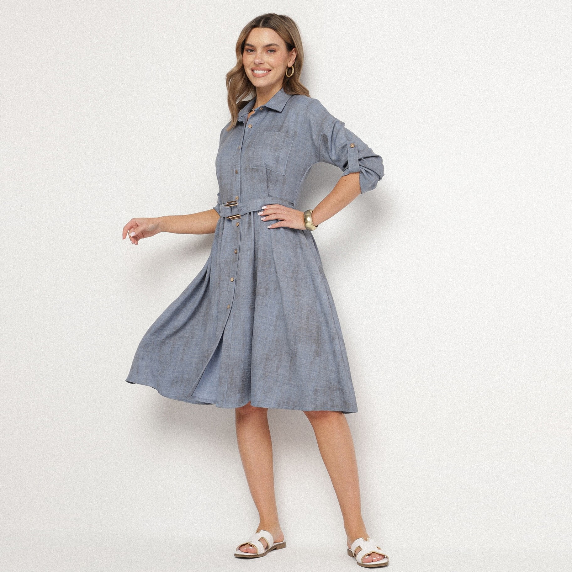 Kék Ruha, kék, textil, Born2be, átmeneti,  ONE SIZE akciós termékkép 1