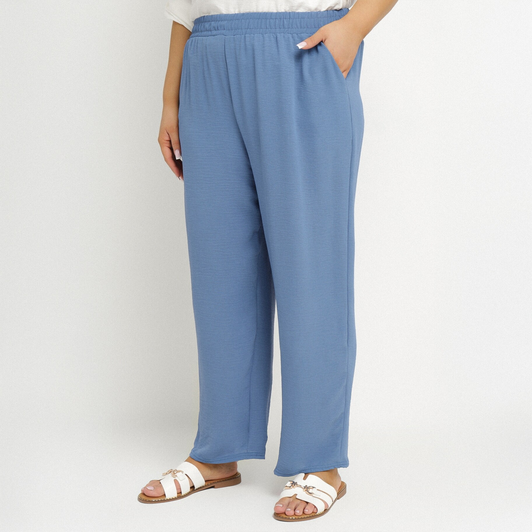 Kék Nadrág, kék, textil, Born2be, nyári,  2XL akciós termékkép 1