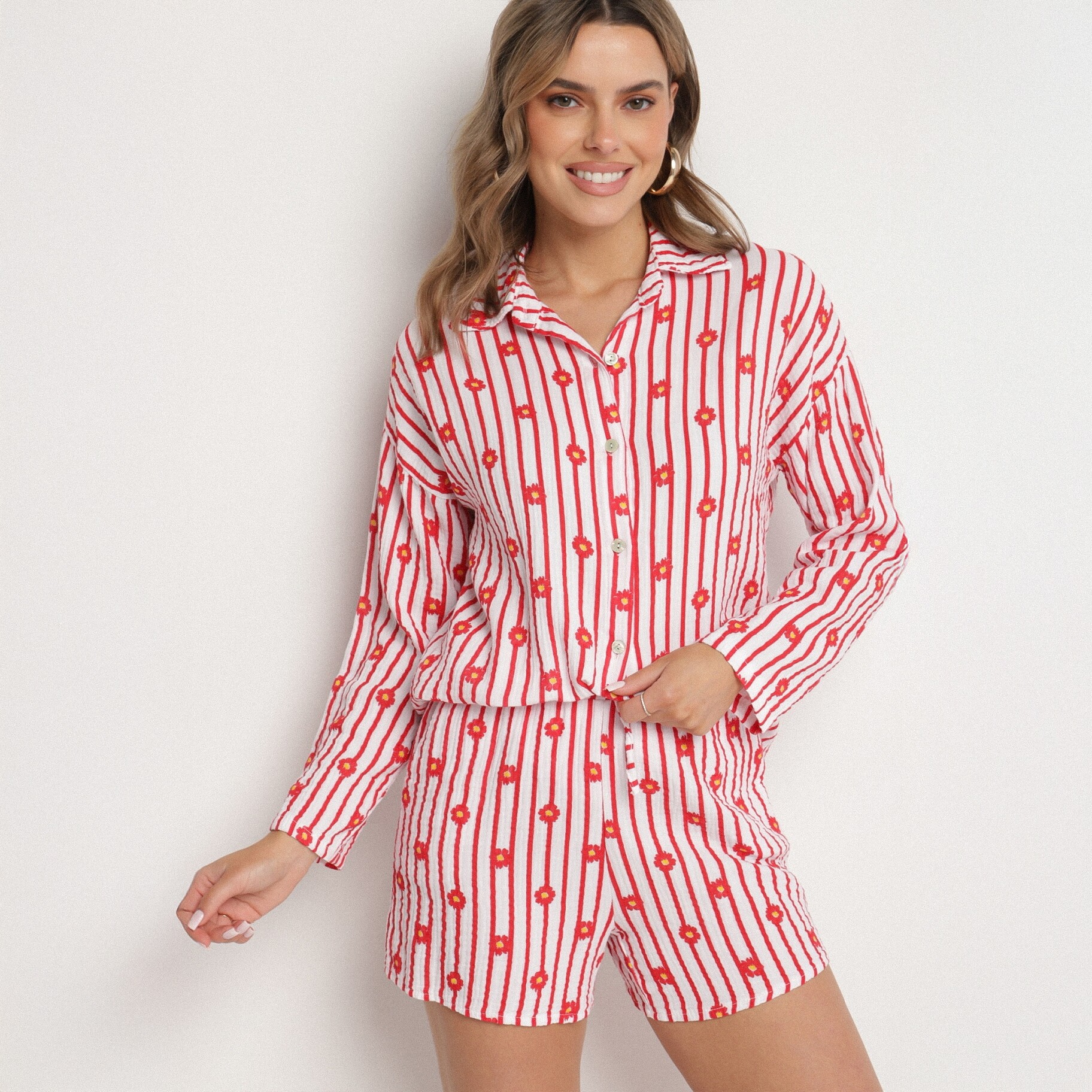 Piros Kényelmi szett, piros, textil, Born2be, nyári,  ONE SIZE akciós termékkép 1