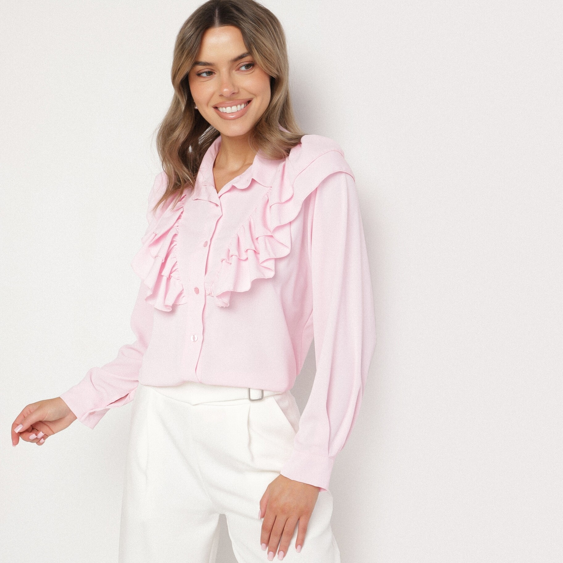 Rózsaszín ing, rózsaszín, textil, Born2be, átmeneti,  ONE SIZE akciós termékkép 1