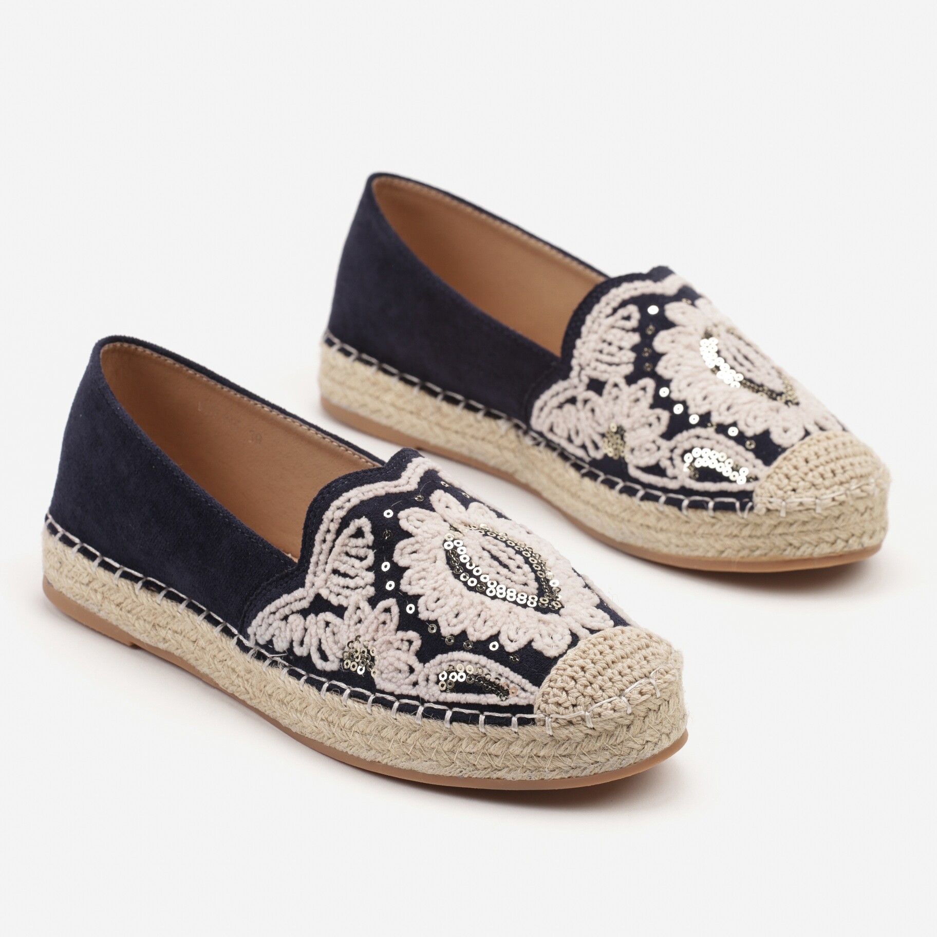 Tengerészkék Espadrilles, tengerész kék, ökovelúr, Born2be, nyári,  36 akciós termékkép 1