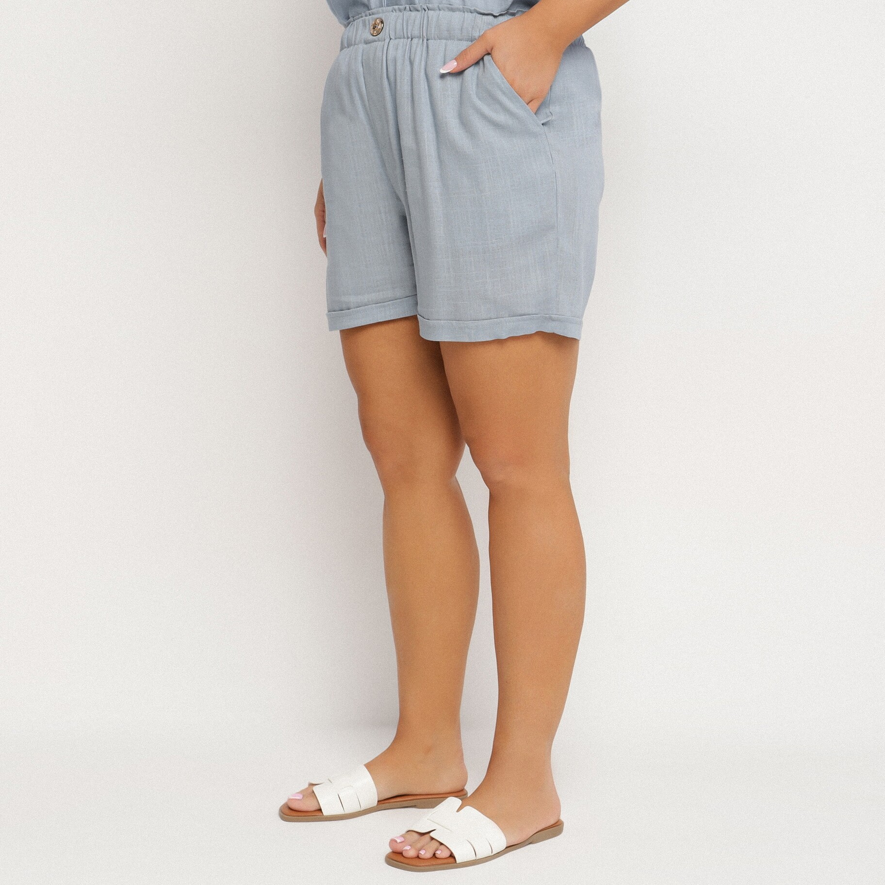 Kék Rövidnadrág, kék, textil, Born2be, nyári,  2XL akciós termékkép 1