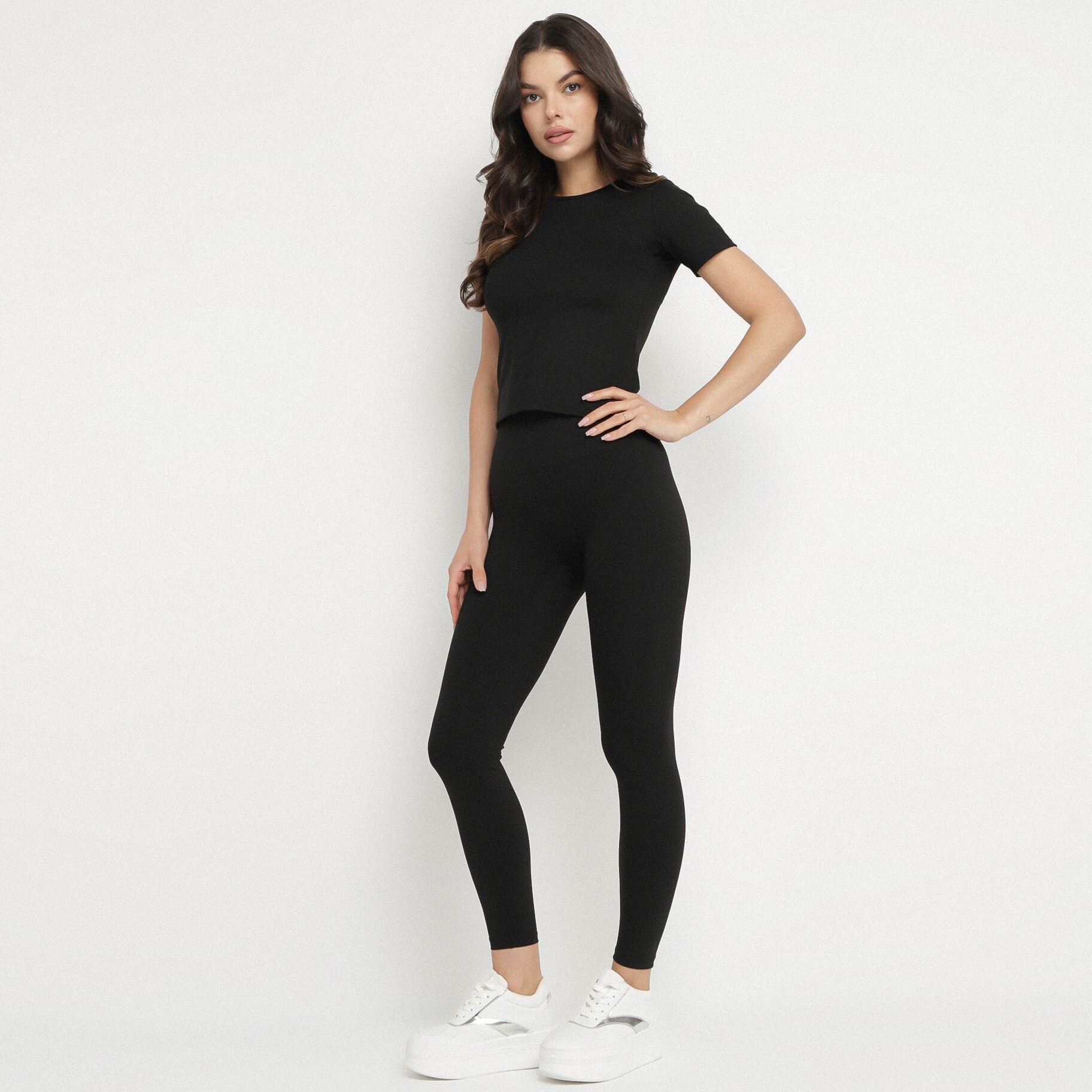 Fekete Fitness szett, lakozott fekete, Born2be, nyári,  S akciós termékkép 1