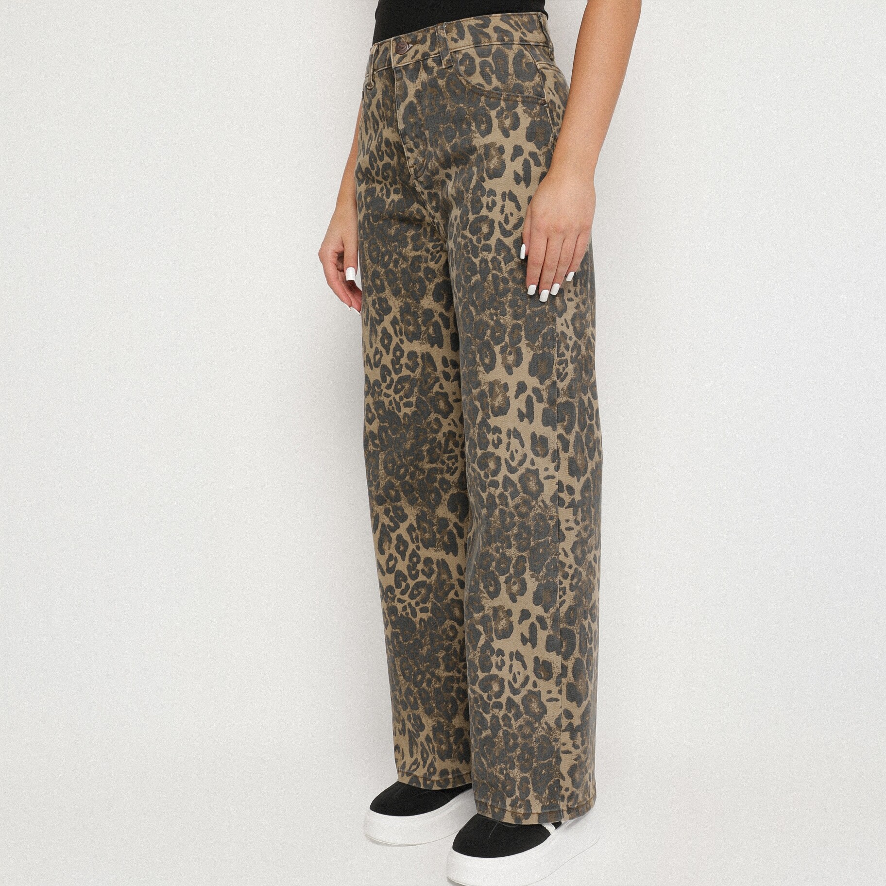 Leopárd mintás Farmer, leopárd mintás, textil, Born2be, egész évben,  XS akciós termékkép 1