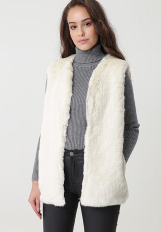Jasnobeżowa Kamizelka Fluffy