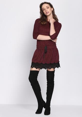 Bordowa Sukienka Folklore