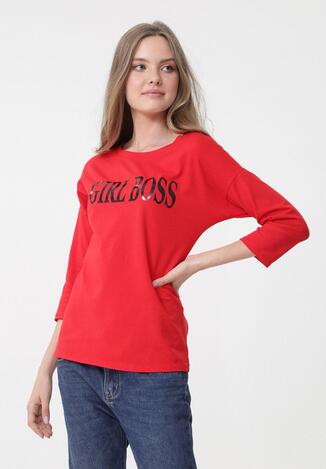 Czerwona Bluzka Boss Lady
