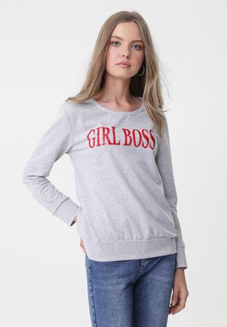 Jasnoszara Bluza Lady Boss