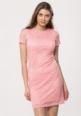 Różowa Sukienka Loose Fitting