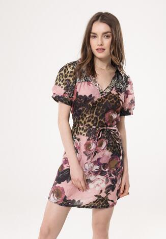 Różowa Sukienka Patterned
