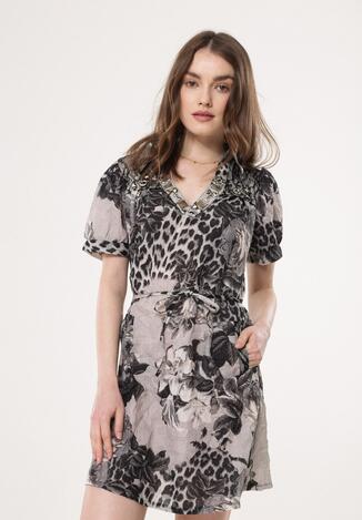 Szara Sukienka Patterned