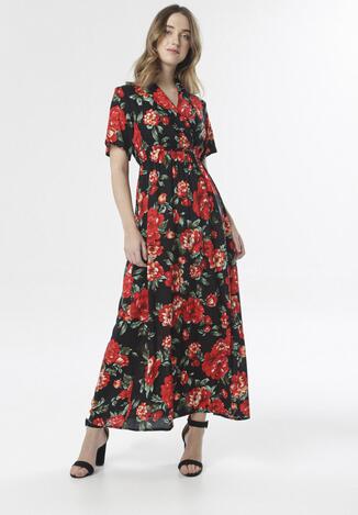 Czarna Sukienka Floral Joy