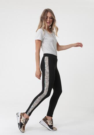 Czarno-Niebieskie Legginsy Birigui