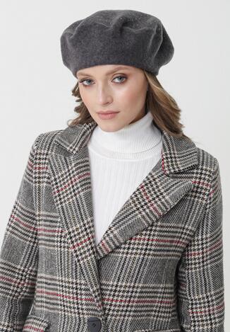 Ciemnoszary Beret Parisian Chic