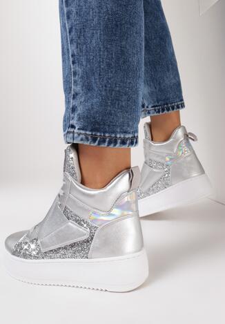 Srebrne Sneakersy Xevera