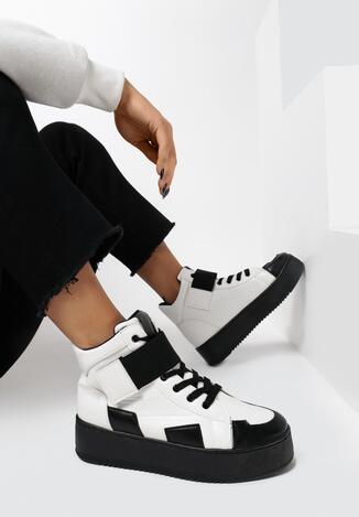 Czarno-Białe Sneakersy Lubna