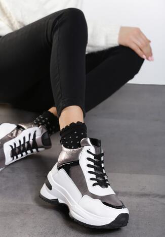 Biało-Srebrne Sneakersy Devllin