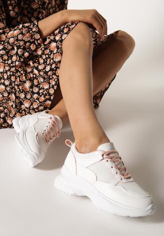 Biało-Różowe Sneakersy Hartman