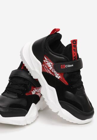 Czarno-Czerwone Buty Sportowe Peachstone